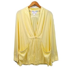 Carole Hochman 100% Cotton Draped Neckline Front Button Housecoat/Rope